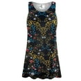thumbnail image 1 of Plus size 0x Tall Womens Sleeveless Golden Leaf Designer Print Tunic Tops Casual Loose Fitting Flowy Shirts Blouses, 1 of 4