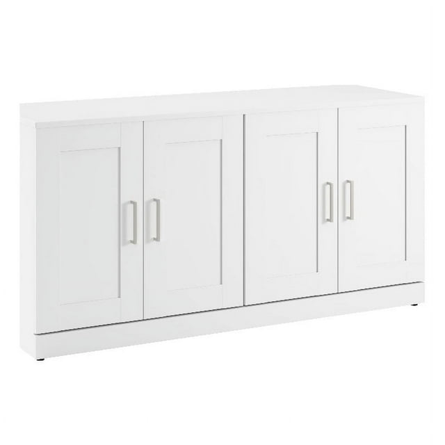 Hampton Heights Bibliothèque 60W avec Portes en Blanc - Bois Manufacturé
