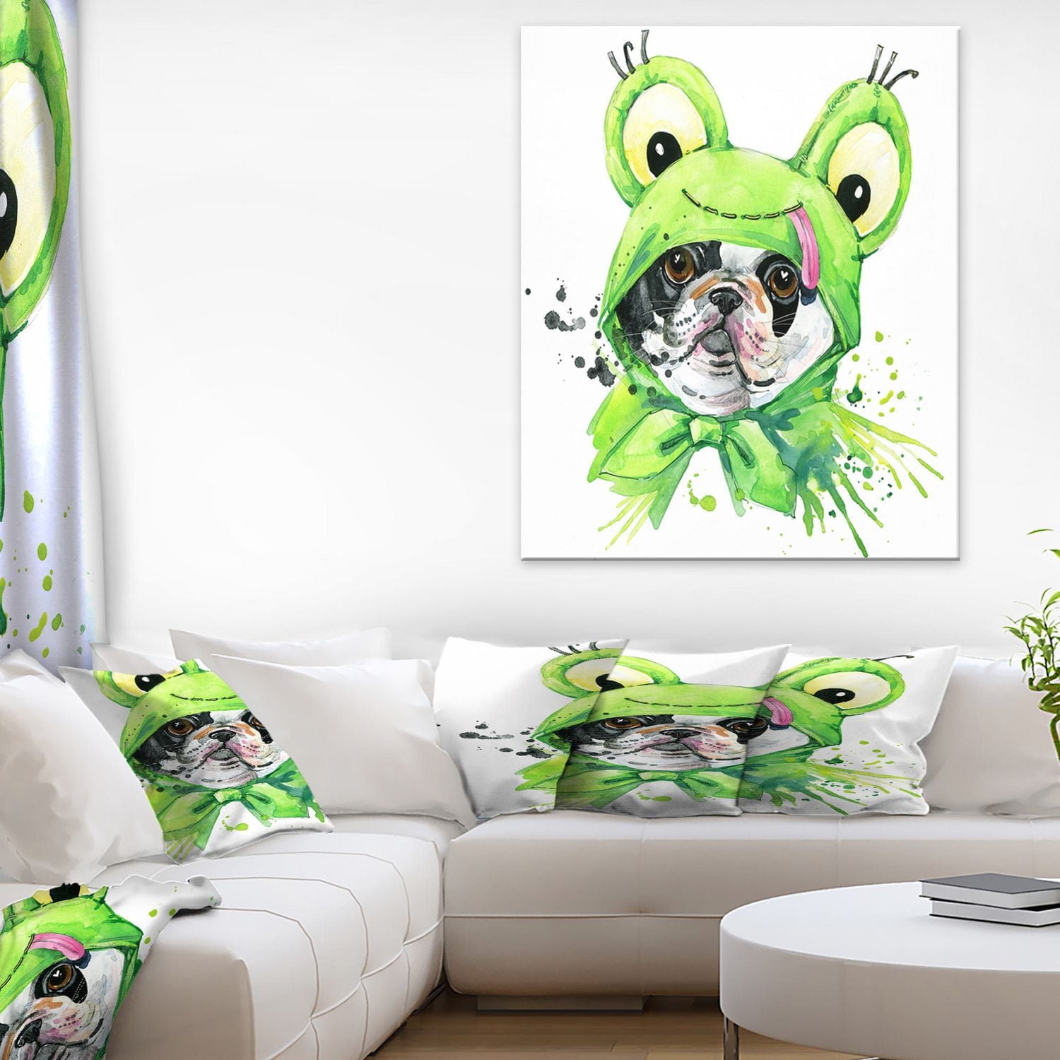 Design Art French Bulldog Illustration Canvas Print
