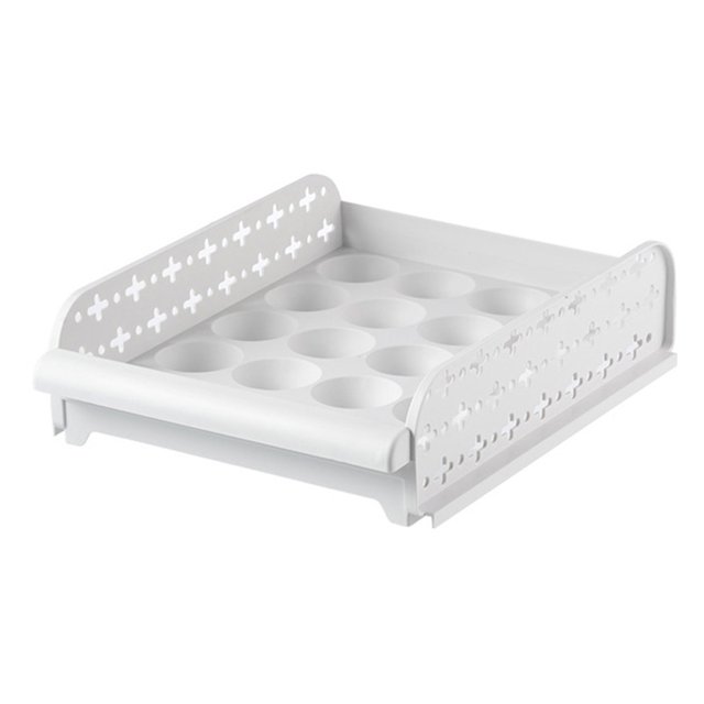 CAROOTU Kitchen Drawer Refrigerator Egg Fresh-Keeping Storage Box 20 Grid Egg Storage Rack Egg Box Holder