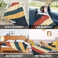thumbnail image 2 of Yayeee Throw Blanket for Couch Soft Warm 50" x 60" Sofa Chair Bed Decoration, Beige Stripes, 2 of 7