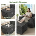 thumbnail image 6 of 41.5" Boneless Chair, Cloud Lounge Chair with Foldable Ottoman, Cup Holders and Storage Pockets, No Assembly Required, Gray, 6 of 8