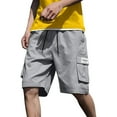 thumbnail image 1 of JXMVOJ Men's Summer Cotton Twill Work Shorts | Elastic Waist Adjustable Drawstring Multi-Scene Casual Pants, 1 of 4