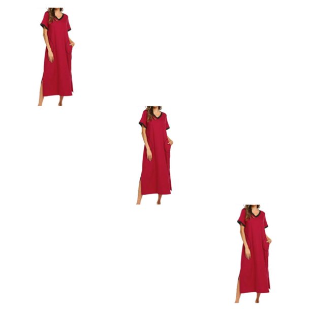 Jumpingount Camisones de algodón sexy de manga corta para mujer – Intimate Moments Made Camisones y camisones de mujer Ropa de dormir rojo L Type1 NO1