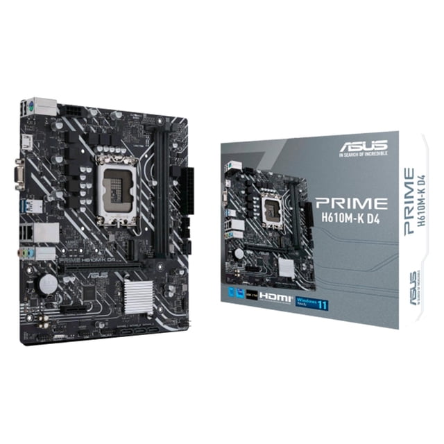 Tarjeta Madre ASUS PRIME H610M-F D4 R2.0 LGA 1700 2x DDR4 1x M.2 PCIe 4.0 Micro ATX negro
