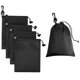 thumbnail image 1 of PALTERWEAR Bolsa con cordón – Bolsa de cincha y cancionero con clip para guardarropa de viaje al aire libre – Juego de 5 (negro 7 x 9 pulgadas), 1 of 1