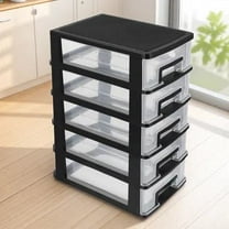 Beaupretty Black Transparent Storage Box Drawer Organizer for Office and Home