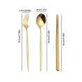thumbnail image 3 of tumgatte Straw Tableware Set Stainless Steel Spoon Fork Chopsticks Straw Student Travel Portable Set Gift Tableware Summer Savings, 3 of 3