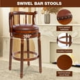 thumbnail image 6 of Aulife Bar Stools Genuine Leather Counter Height barstool Wooden Swivel kitchen Stool with Footrest for Kitchen Dining Room(brown seat, Counter-29.5" seat height), 6 of 10