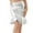 Silver, variant on EDFBUYKRS Female Skirts High Waisted Skirt with Slit for Women Women's Glossy Short Skirt with Ruffled Edges and Half Length Skirt