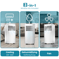 thumbnail image 3 of KISSAIR 10,000 BTU Portable Air Conditioner - Ultra Quiet 3-in-1 AC Unit with Dehumidifier & Fan, Cools Rooms Up to 450 Sq.Ft Fast, Includes Remote Control & 24H Timer, Easy Install(White ), 3 of 7