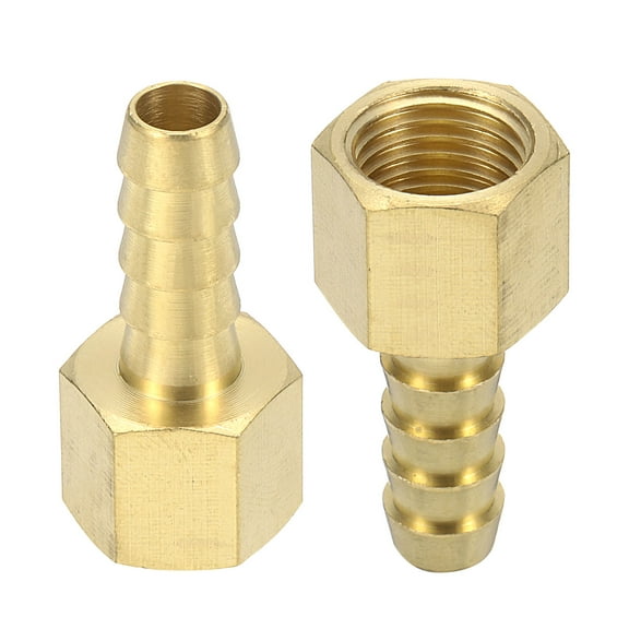 2pcs Brass Barbed Fitting 1/4" to 5/16" Female NPT Hose ID Barb Adapter