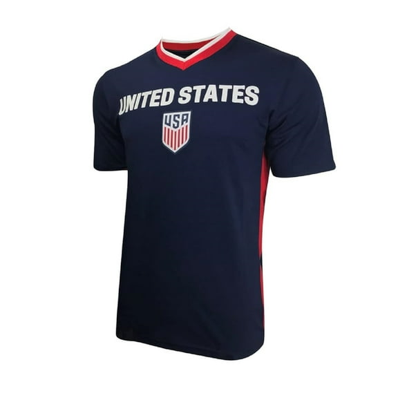 Icon Sports U.S. Soccer Federation USMNT Game Day Soccer Poly Shirt Adult - Elite Navy - Large