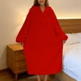 thumbnail image 6 of QATAINLAV Blanket Oversized Hoodie Pajamas for Women Cute Ear Hooded Sweatshirt Dress Long Sleeve Pullover Pajamas, Red, XXL, 6 of 10