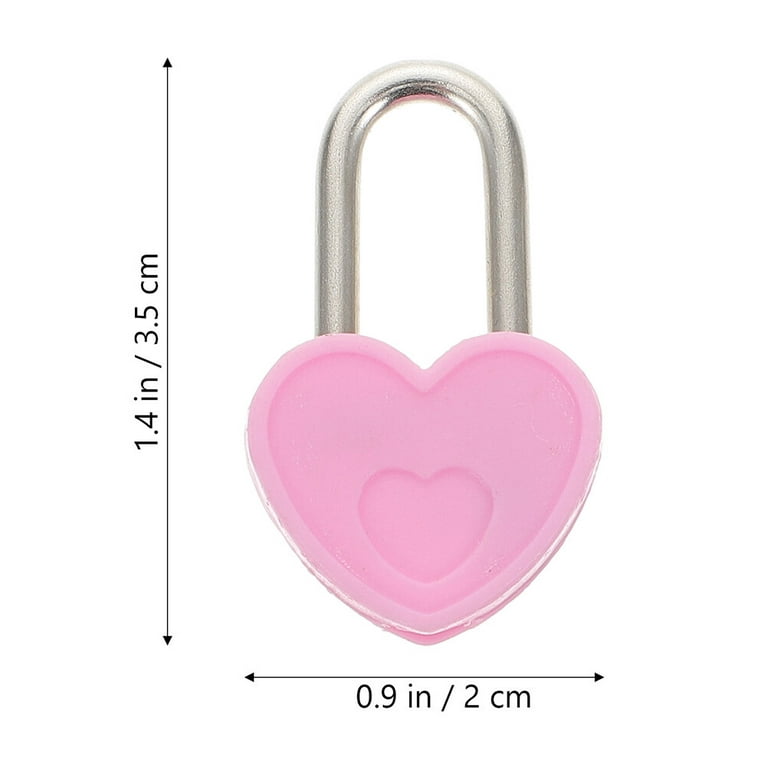 Warmtree Small Metal Heart Shaped Padlock Mini Lock with Key for Jewelry  Box Sto