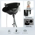 thumbnail image 4 of Artist Hand Black Shampoo Bowl Portable Salon Sink Barber Hair Washing Basin Adjustable Height with Drain, Sprinkler, Switch, 4 of 9