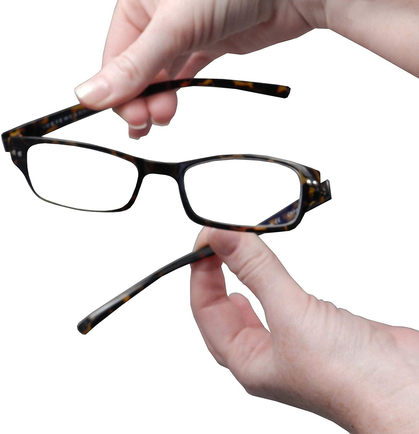 Spring Hinge Flexible Bendz Reading Glasses Oval Reader Women Black White