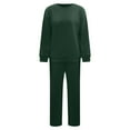 thumbnail image 5 of felwors Womens 2 Piece Outfits 2025 Fall Long Sleeve Sweatshirt Wide Leg Pants Lounge Sets Winter Sweatsuits Matching Tracksuit Green, S, 5 of 5