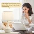 thumbnail image 4 of NATYSWAN Table Lamp Set of 2, 18.63in Ceramic Table Lamp Classic Beside Lamps Nightstand Lamp Modern Table Lamp for Living Room, Bedroom & Office Rocker Swtich Cream-LED Bulbs Included, 4 of 9