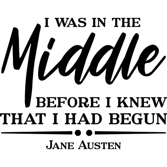 I Was In The Middle Before I Knew That I Had Begun Wall Decals for Walls Peel and Stick wall art murals Black Small 8 Inch
