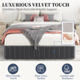 thumbnail image 3 of Fullfurnique Upholstered Platform Bed Frame with Three Storage Drawers, Full, Dark Gray, 3 of 10
