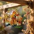 thumbnail image 3 of Cow Window Hanging Decor 2D Flat Acrylic Style Stained Glass Effect Colorful Sunlight Reflector For Windows Sunrooms Porch, 3 of 5