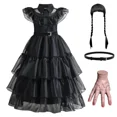 thumbnail image 2 of Vestidos de cosplay de la película Wednesday Disfraz de cosplay de Wednesday Addams Gothic Wind Adultos Niños Vestido de fiesta de Halloween Disfraces, 2 of 4