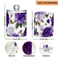 thumbnail image 3 of Light and Dark Purple Roses Green Leaves Translucent Plastic Cans Storage Canisters with Lid Set of 4, 3 of 7