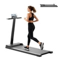 thumbnail image 1 of Caminadora Electrica Plegable con Pantalla LCD, Walking Pad con Asa, Carga Máxima de 100 kg, Velocidad de 1-6/8 km/h, Incluye Mando a Distancia para Fitness en Casa, 1 of 7