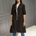 thumbnail image 2 of Long Raincoat for Women, Yigetop Women's Long Coat Outdoor Lightweight Windproof Jacket Womens Long Raincoat Black L, 2 of 5