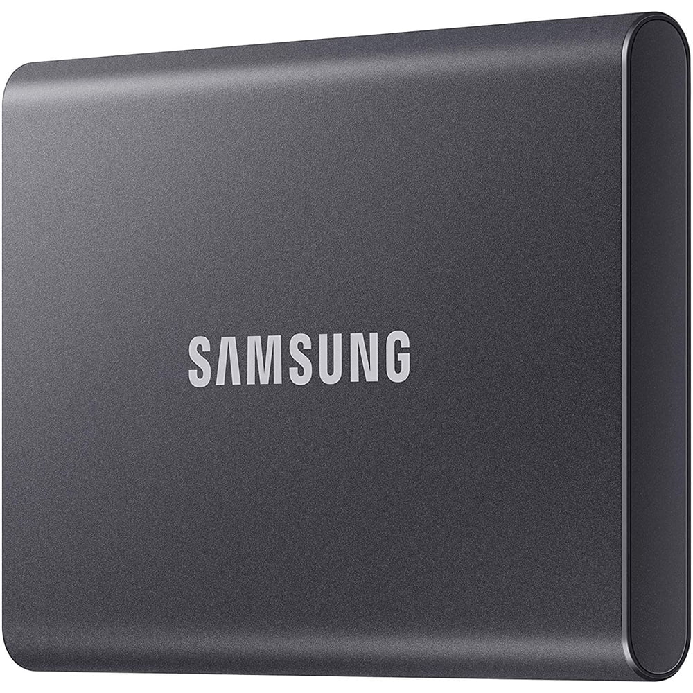 Samsung MU-PC2T0T/AM Portable SSD T7 USB 3.2 2TB Gray Bundle with Deco Gear Hard EVA Case with Zipper for Tablets and GPS 6 Inch and 1 YR CPS Enhanced Protection Pack