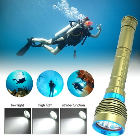 100000LM 7 LED Aluminum Underwater Flashlight Scuba Diving 200m Waterproof