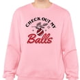 thumbnail image 2 of Check Out My Balls Christmas Sweatshirt Unisex Large Pink, 2 of 5
