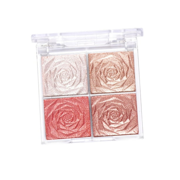4 colores Resaltador de ojos, Maquillaje Brillo Brillo Contorneado suave Fácil de aplicar Blush Blendable Mujeres Uso diario Festival , Estilo A Yinane Sombra de ojos iluminadora
