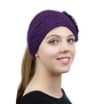 thumbnail image 4 of NYFASHION101 Stone Accent Hand Knitted Flower Winter Headband Headwrap - NAG320Y, Purple, 4 of 4