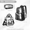 thumbnail image 4 of ZUXONGSY Cat Print 17" Clear Backpack for School Girls & Boys – 3Pcs Set with Lunch Box & Pencil Case, Heavy Duty PVC for Preschool, Kindergarten, 4 of 5