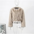 thumbnail image 6 of Faux Fur Mink Short Jacket (L, TortillaBrown), 6 of 8