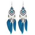 thumbnail image 1 of Pendientes de Plumas de Hojas de Borla de Color Retro Bohemio aleación tibetana Xiangyun patrón Joyas de Clavos para oídos XianweiShao 9024735000433, 1 of 3