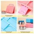 thumbnail image 4 of Lonchera Bento para Niños con Termo de 8 Oz, Recipiente Hermético para Comida, con 4 Compartimentos, Ideal para la Escuela y Viajes, Color Rosa., 4 of 5