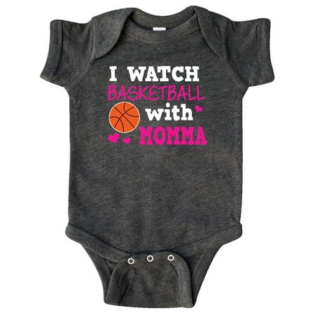 

Inktastic I Watch Basketball with Momma Gift Baby Boy or Baby Girl Bodysuit