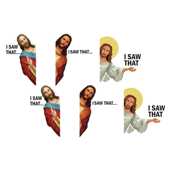 Funny Jesus Air Vent Clips, 6Pack Cute Jesus I Saw that Car Air Fresheners Vent Clips Car Air Conditioning Outlet Clip Car Decoration Car Interior Decor Car Accessories for Women Men
