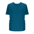 thumbnail image 3 of Frostluinai Scrubs for Women with Pocket V Neck Short Sleeve Lightweight Scrub Tops Solid Comfortable Nursing Work Uniform, 3 of 6
