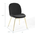 thumbnail image 3 of Silla de comedor Modway Scoop de terciopelo negro y acero inoxidable dorado, 3 of 8