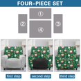thumbnail image 5 of SCRAWLGOD Christmas Recliner Chair Covers with Pocket Single Reclining Slipcover 4-Pieces Lazyboy Recliner Armchair Cover with Elastic Bottom for Pets, Santa Claus Snowman Snowflake Green, 5 of 7