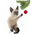 thumbnail image 2 of Fab Funky 12x14 Black Ornate Wood Framed with Double Matting Museum Art Print Titled - Siamese Cat and Bauble, 2 of 4