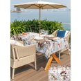 thumbnail image 4 of Outdoor Tablecloth with Umbrella Hole and Zipper, Christmas Snowman Rectangle Table Cloth 54x80 Inch Waterproof Tablecloth, Xmas Tree Snowflake Eucalyptus Wooden Picnic Table Cover for Patio Camping, 4 of 7