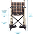 thumbnail image 4 of NOVA Lightweight Transport Chair, Folds Compact for Car Trunks and Storage Champagne Plaid 19", 4 of 7