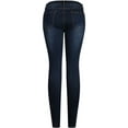 thumbnail image 2 of 2Luver, Women's, Ripped Distressed 5 Pockets Skinny Comfy Jeans Zip Closure, Denim Medium, 17, 2 of 3