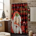 thumbnail image 3 of Merry Christmas Bathroom Shower Curtain Red Santa Claus Winter Snowflake Red Plaid Waterproof Washable Shower Curtains for Bathtub Bath Decor with Grommets and Hook 54 X 78 Inch, 3 of 8