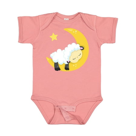 

Inktastic Cute Sheep Sleeping Sheep Moon Stars Sleepy Gift Baby Boy or Baby Girl Bodysuit